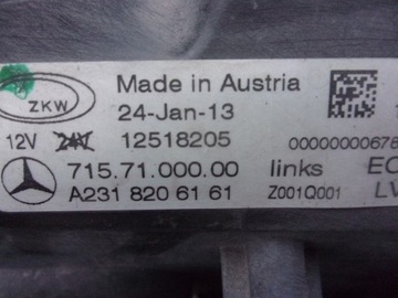 MERCEDES R231 SL231 SL400 SVĚTLO SVĚTLOMET LEVÝ ILS A2318206161