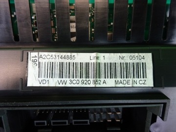 Счетчик часов VW PASSAT B6 2.0 TDI 3C0920852A