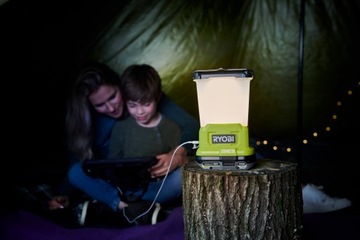 RYOBI СВЕТОДИОДНЫЙ ЛАМПА ДЛЯ КЕМПИНГА ФАКЕЛ ДЛЯ МАСТЕРСКОЙ 850 Лм USB ПОРТ RLL18-0 ONE+
