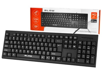 ПРОЧНАЯ ПРОВОДНАЯ КЛАВИАТУРА ТИХАЯ ПРОЧНАЯ USB QWERTY МУЛЬТИМЕДИЯ