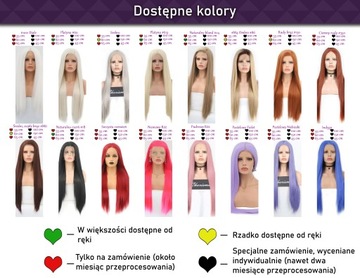 Прямой красный парик из кружева спереди, 100 см.