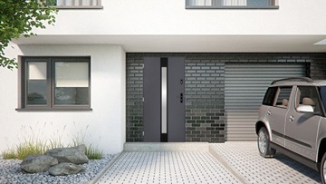 ПОЛЬСКИЕ НАРУЖНЫЕ ДВЕРИ INOX SDEL ЧЕРНЫЕ 55MM 100