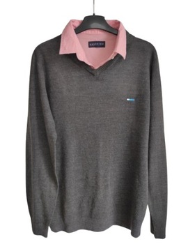BADRHINO ELEGANCKI SWETER KOŁNIERZYK L