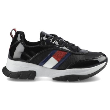 Czarne Sneakersy Tommy Hilfiger Damskie Modne Buty