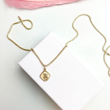 Красивая золотая медаль с ангелом 585 Angel Angel