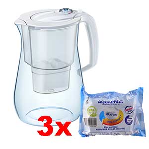 Dzbanek filtrujący Aquaphor Onyx Biały + 3x Maxfor