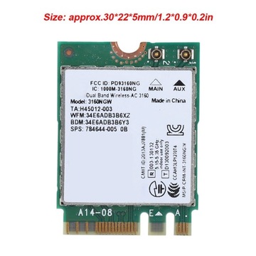 Для Intel 3160ac ngw Беспроводная карта Wi-Fi 433 Мбит/с Bluetooth 4,0 Двухдиапазонная сеть