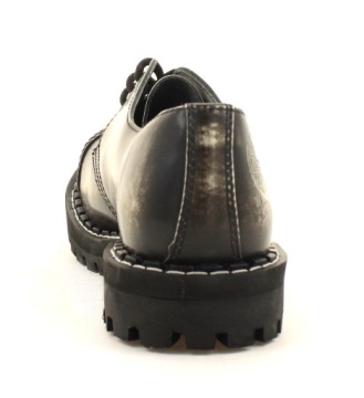 СТАЛЬНЫЕ БОТИНКИ СТАЛЬ БЕЛЫЕ/ЧЕРНЫЕ С 3 ОТВЕРСТИЯМИ 101/O/WHT/B 38