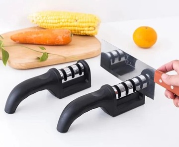 V2 ЧЕРНОЕ ТРЕХФАЗНОЕ КОЛЕСО ДЛЯ ЗАТОЧКИ КУХОННЫХ НОЖЕЙ 3в1