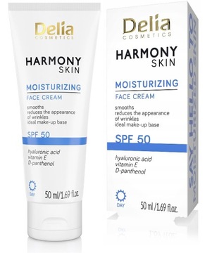 DELIA - HARMONY SKIN - KREM NAWILŻAJĄCY Z FILTREM SPF 50 - 50ml