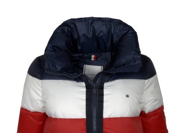 TOMMY HILFIGER Kurtka damska puchowa, granatowa, pikowana, M