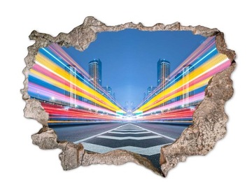 Naklejka na ścianę dziura 3D fototapeta światla