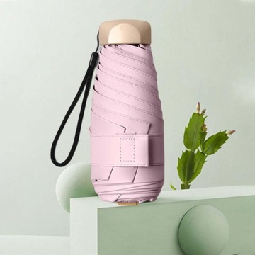 Мини-зонт от солнца с крышкой светло-розовый