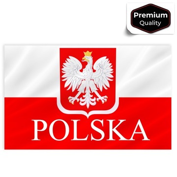 Flaga 120x75 GODŁO BIAŁO CZERWONA KIBICA PELERYNA EURO MECZ