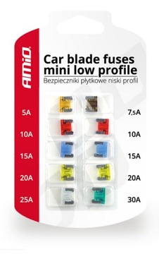 BEZPIECZNIKI MINI NISKI PROFIL 10SZTUK 5-30A 02216