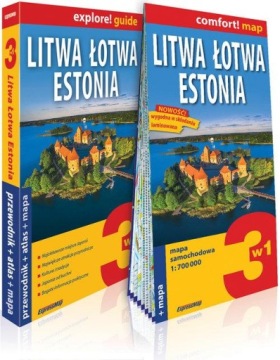LITWA ŁOTWA ESTONIA 3W1 PRZEWODNIK ATLAS MAPA