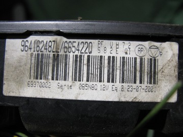 96416248 PANEL KLIMATIZACE NAFOUKNUTÝ VENTILACE PEUGEOT 406