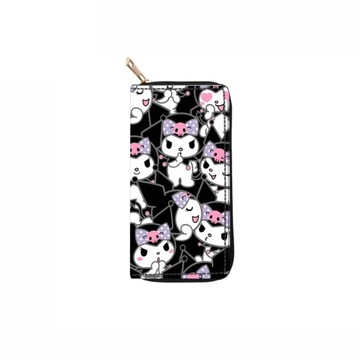 Sanrio Cartoon Kuromi Long Women's Wallet Fashion Zipper Pu Leather Purses