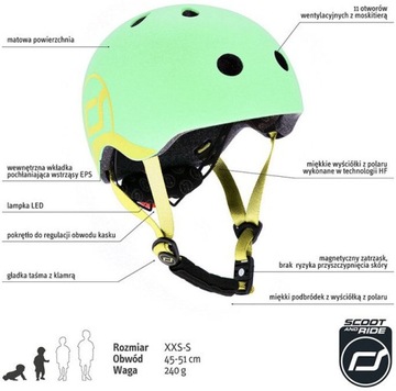 SCOOTANDRIDE Highwaykick1 2w1 Hulajnoga Kask Kiwi