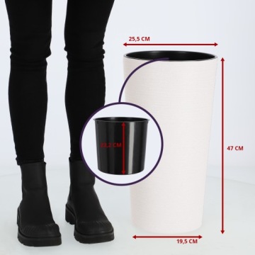 ЭКОЛОГИЧЕСКИЙ ЦВЕТОЧНЫЙ ГОРШОК, БЕЛЫЙ, 25 см