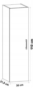 Подвесной столбик для ванной комнаты LUNA 110 СМ