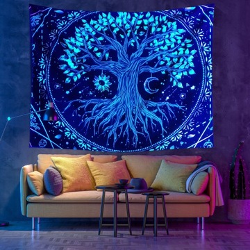 Настенное украшение UV IMAGE Люминесцентный гобелен REFLECTIVE 150x150см Солнце