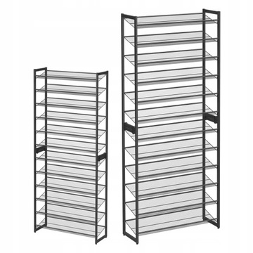 Regał stojący 92,5 x 223 x 30,7 cm STOJAK METALOWY Szafka na buty 12 półek