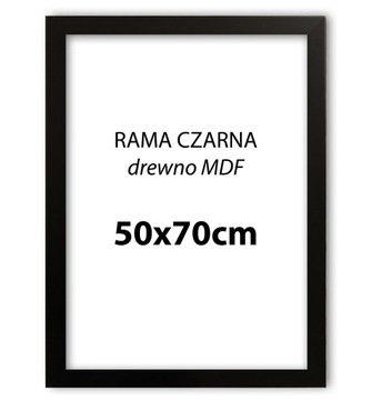 Ramka gładka na Plakat Grafikę 50x70cm CZARNA