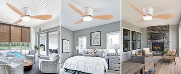 WENTYLATOR SUFITOWY WIATRAK LAMPA LED SUFITOWA Z WENTYLATOREM 132CM +PILOT