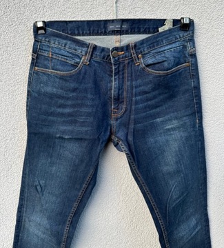 ZARA MAN 42 stylowe granatowe spodnie jeansowe