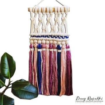 makrama boho makatka kolorowa róż fiolet boho