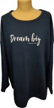 C&A Luźna BLUZA Granat Dream big TRAVEL FAR rozmiar XL