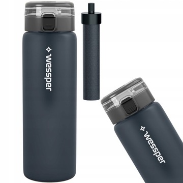 BIDON BUTELKA FILTRUJĄCA WODĘ SZKLANA CZARNA