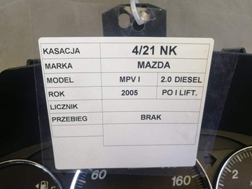 BUDÍKY PŘÍSTROJOVÁ DESKA MAZDA MPV II 2,0D FACELIFT