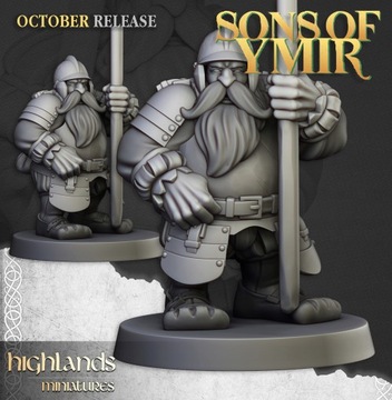 Отряд гномов-копейщиков CMD x 20 — Highlands Miniatures