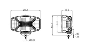 OZZ XO1 P Белый светодиодный овальный отражатель, дополнительное освещение 245 мм