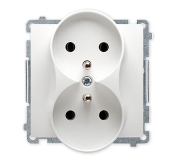Розетка двойная с заземлением, белая BMGZ2M.01/11 SIMON BASIC