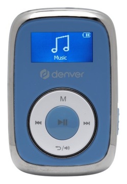 Odtwarzacz MP3 Denver MPS-316 niebieski pamięcią 16 GB klips do mocowania
