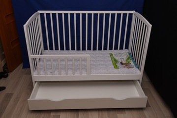 OLA БЕЛАЯ ДЕТСКАЯ КРОВАТЬ/ЛЕНТА + ЗАБОР