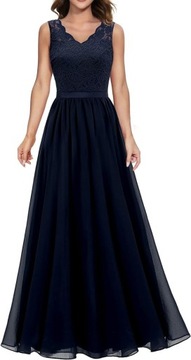 Granatowa sukienka balowa XL