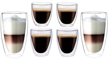 SZKLANKI TERMICZNE KAWY LATTE COFFEE ESPRESSO X6