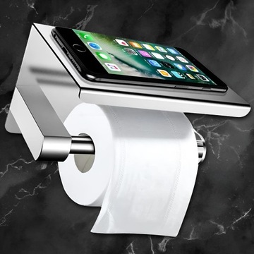 ДЕРЖАТЕЛЬ ДЛЯ ТУАЛЕТНОЙ БУМАГИ С ПОЛКОЙ ДЛЯ ТЕЛЕФОНА ХРОМИРОВАННАЯ ВЕШАЛКА LOFT WC