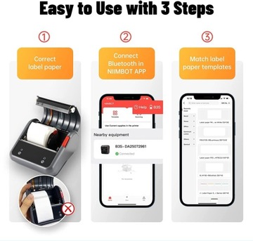 NIIMBOT Mobilna drukarka termiczna do etykiet B3S