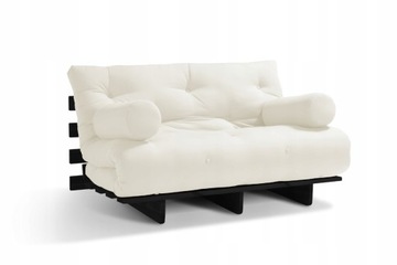 Sofa z funkcją spania 180x200 cm - Pascall Slim Exclusive Black Futon Ecru