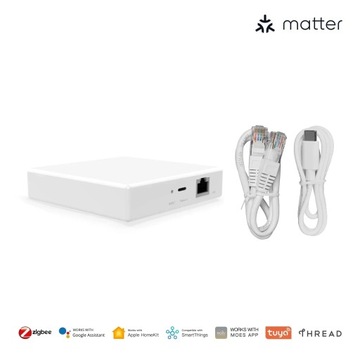 Brama Matter MOES Tuya bramka zigbee z Siri, HomeKit Asystentem Google,