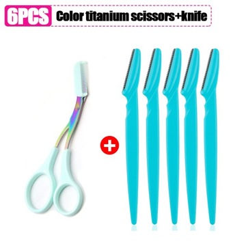 Eyebrow Shaving Knife Eyebrow Scissors with Comb