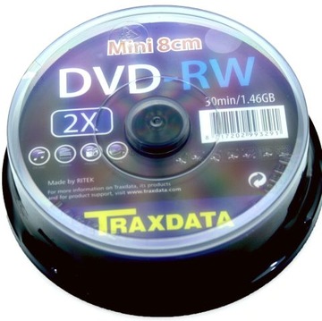 Mini DVD-RW Traxdata 1,4GB do kamer 30min 8cm c.10