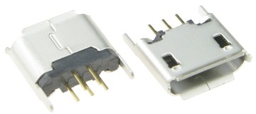 Gniazdo micro USB B montaż do druku pionowe THT /4837