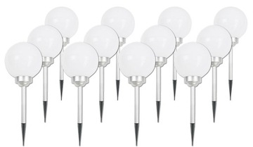 OGRODOWA LAMPA SOLARNA LED 15cm KULA BIAŁA MLECZNA OZDOBA DEKORACJA OGRODU