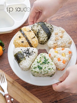 Forma Onigiri, Trójkątna Forma Onigiri Sushi, 6 w 1 Narzędzie do robienia Nori Bun Rice